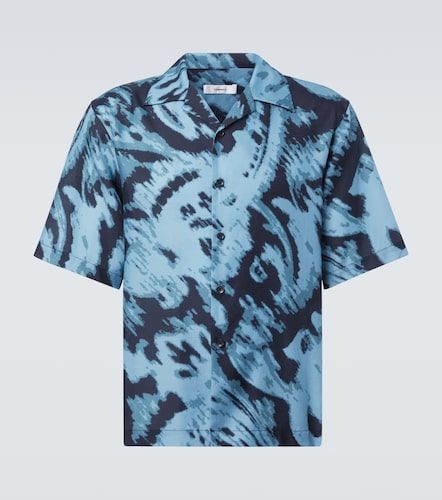 Camicia in twill di cotone e seta con stampa - Commas - Modalova