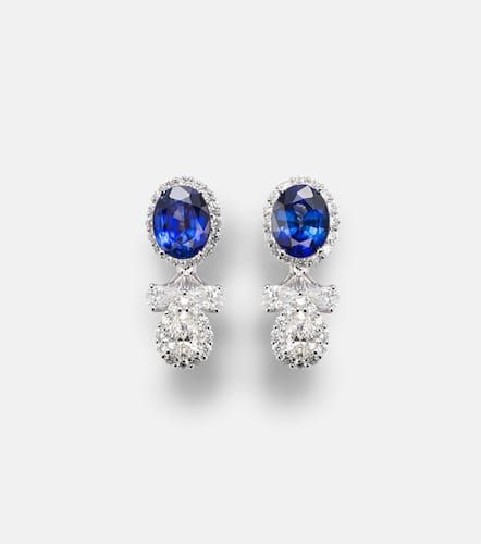 Reign Supreme 18kt white gold drop earrings with diamonds and sapphire - Yeprem - Modalova