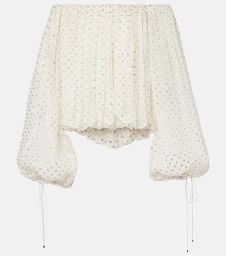 ChloÃ© Polka-dot jacquard silk-blend mousseline top - Chloe - Modalova