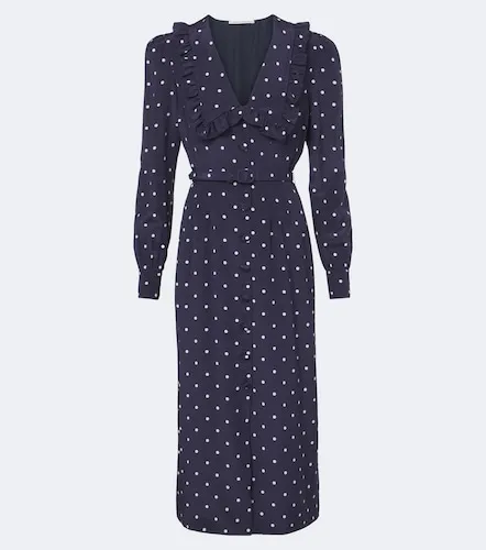 Belted polka-dot silk midi dress - Alessandra Rich - Modalova