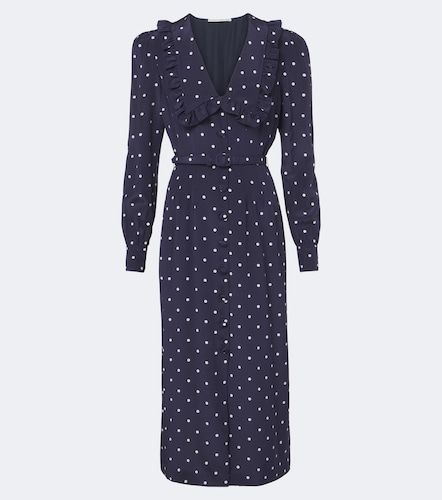 Vestido midi de seda con lunares - Alessandra Rich - Modalova