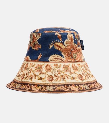 Reversible printed linen bucket hat - Zimmermann - Modalova