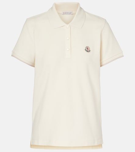 Polo de piqué de algodón con logo - Moncler - Modalova
