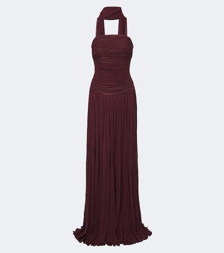 Vestido corsé plisado con pañuelo - Marmar Halim - Modalova