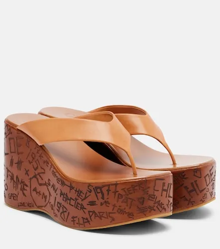 Maxime leather wedge thong sandals - Chloe - Modalova