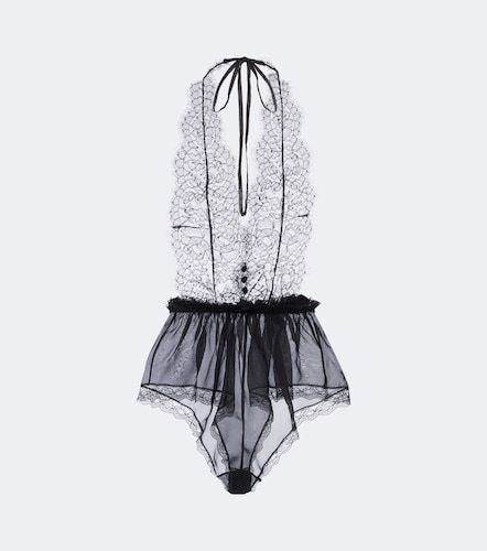 Sheer silk and cotton-blend lace bodysuit - Dolce&Gabbana - Modalova