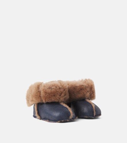 Bebé - Botines de piel con borrego - Pom d'Api - Modalova