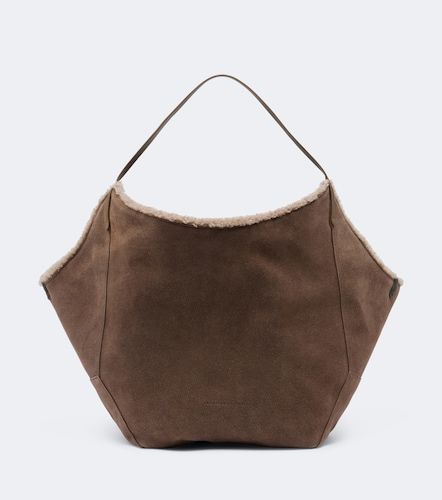 Tote Duo Large de piel con borrego reversible - Brunello Cucinelli - Modalova