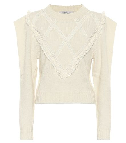 Lace-trimmed wool sweater - Philosophy di Lorenzo Serafini - Modalova