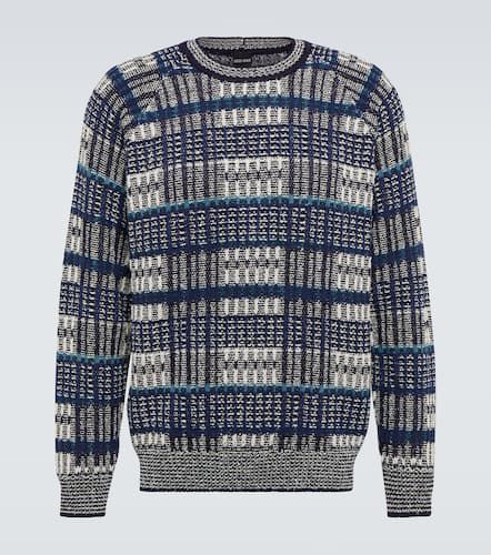 Checked cotton-blend sweater - Giorgio Armani - Modalova