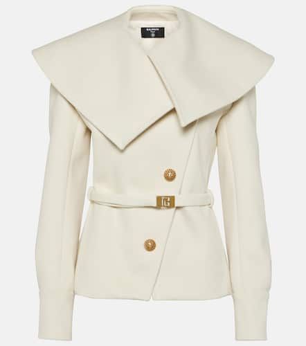 Balmain Asymmetric virgin wool coat - Balmain - Modalova