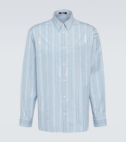 Camicia in popeline di cotone a righe - Versace - Modalova
