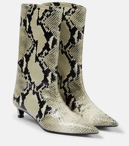 Snake-effect leather boots - Jil Sander - Modalova