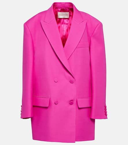 Double-breasted wool and silk blazer - Valentino - Modalova