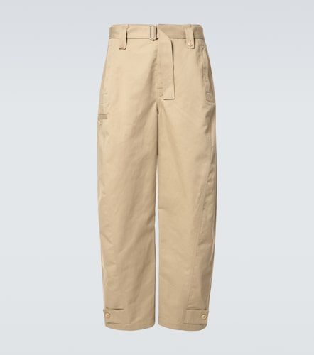 Pantalones de sarga en mezcla de algodón y lino - Lemaire - Modalova
