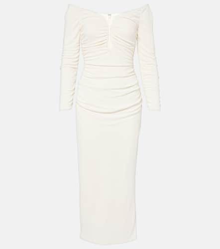 Off-shoulder ruched jersey midi dress - Carolina Herrera - Modalova