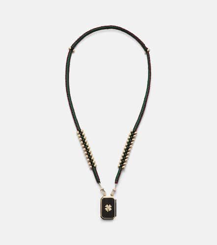 Collar con colgante Ebony Clover Scapular de oro de 18 ct y ébano con diamantes - Marie Lichtenberg - Modalova