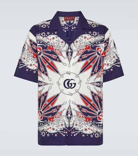 Camisa bowling de algodón estampada - Gucci - Modalova
