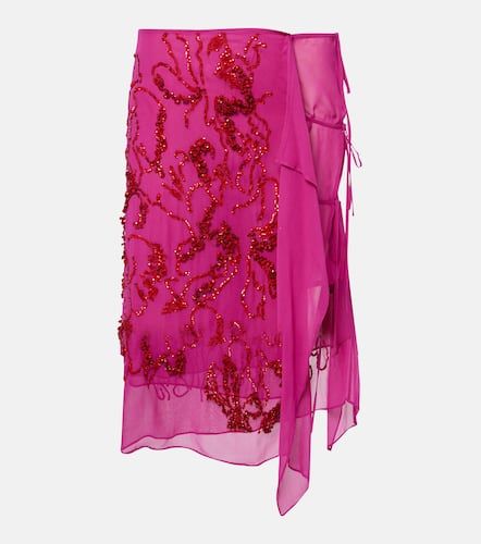 Sequined draped chiffon midi skirt - Dries Van Noten - Modalova