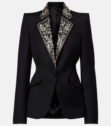 Embellished single-breasted blazer - McQueen - Modalova
