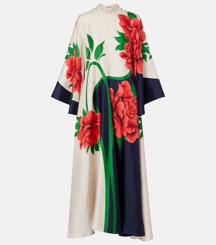 Abito lungo Magnifico in twill di seta con stampa - La DoubleJ - Modalova