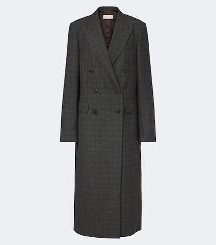 Checked double-breasted wool coat - Dries Van Noten - Modalova