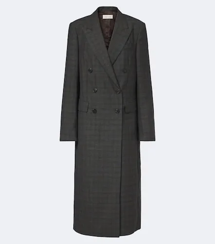 Checked double-breasted wool coat - Dries Van Noten - Modalova
