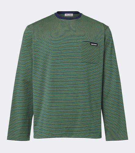Camiseta a rayas de algodón - Miu Miu - Modalova