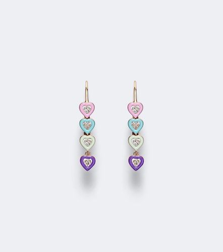Pendientes Candy Crush de oro rosa de 18 ct con diamantes y esmalte - Kamyen - Modalova