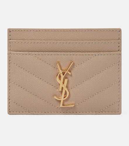 Monogram leather card holder - Saint Laurent - Modalova