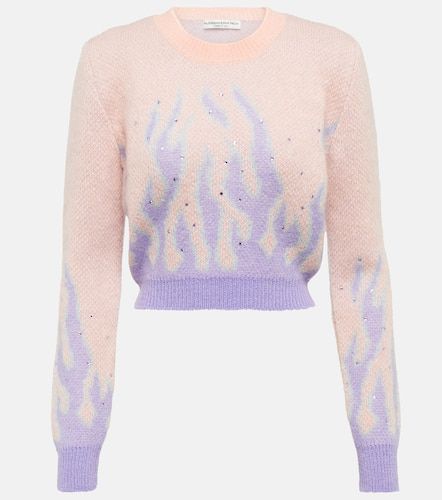 Embellished jacquard mohair-blend sweater - Alessandra Rich - Modalova