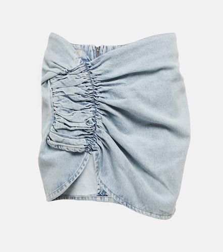 Wishaw ruched denim miniskirt - The Mannei - Modalova