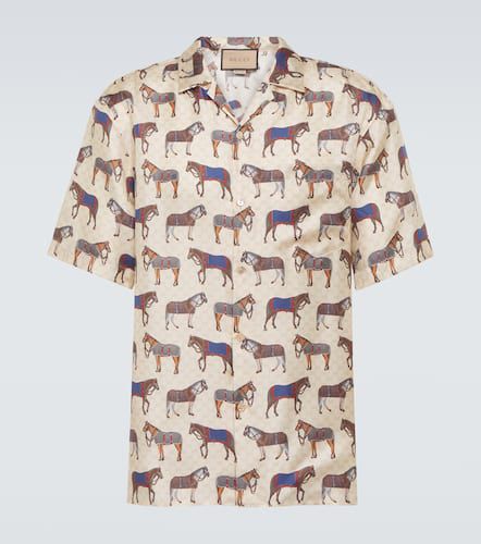 Gucci Printed silk bowling shirt - Gucci - Modalova