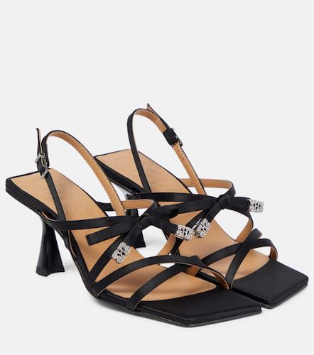 Ganni Bow-embellished satin sandals - Ganni - Modalova