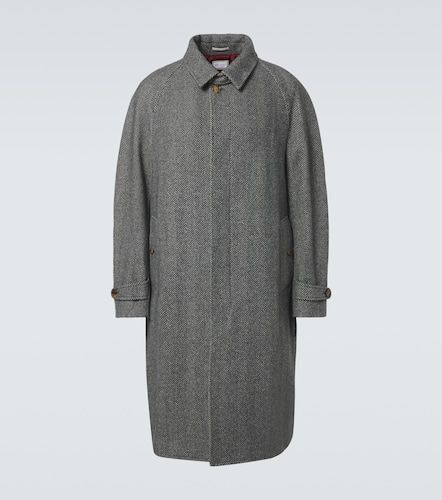 Herringbone wool, silk, and cashmere coat - Brunello Cucinelli - Modalova