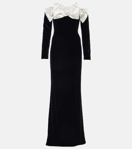 Bow-detail off-shoulder velvet gown - Alessandra Rich - Modalova