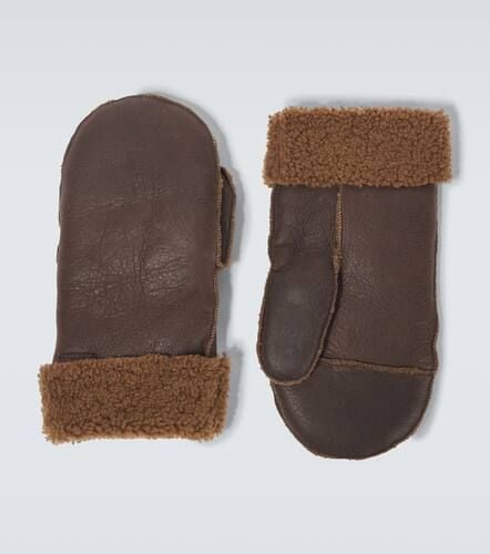 Shearling-trimmed leather mittens - Our Legacy - Modalova