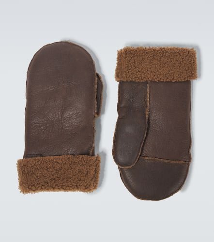 Shearling-trimmed leather mittens - Our Legacy - Modalova