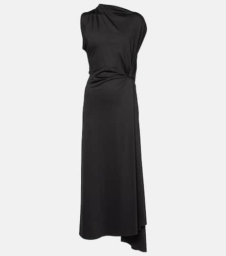 Asymmetric draped jersey midi dress - Victoria Beckham - Modalova