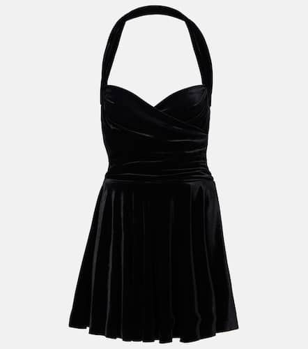 Cayla ruched velvet bustier dress - Norma Kamali - Modalova