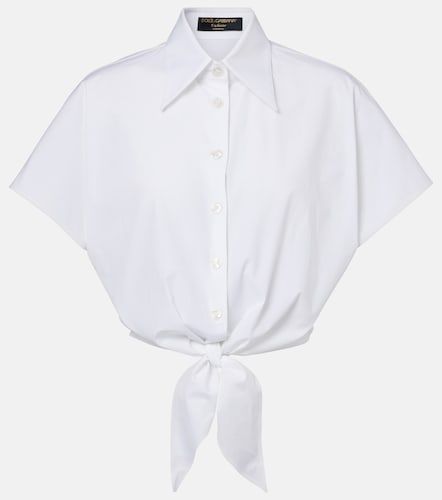 Cropped cotton-blend shirt - Dolce&Gabbana - Modalova