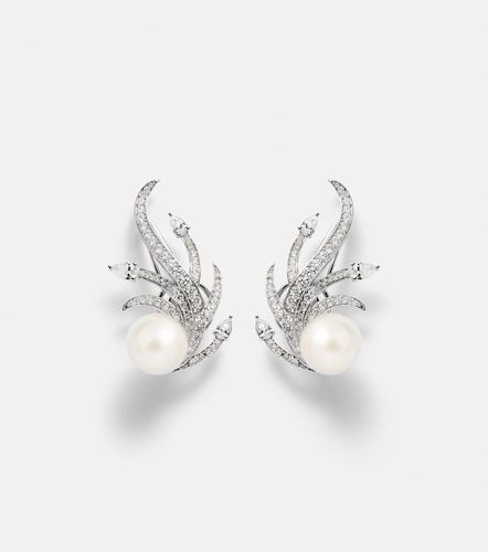 Orecchini Pearlescent in oro bianco 18kt con diamanti e perle - Yeprem - Modalova