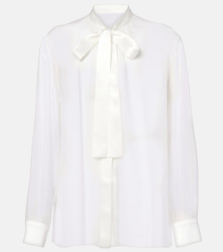 Camicia in chiffon di seta con fiocco - Dolce&Gabbana - Modalova
