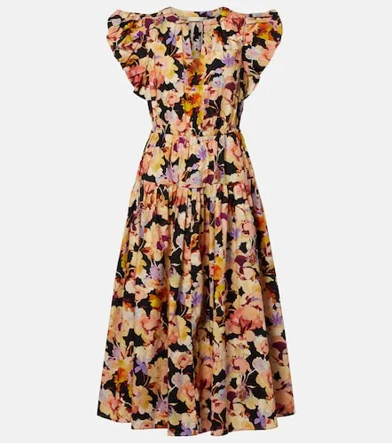 Vestido midi Marin en popelín de algodón de algodón - Ulla Johnson - Modalova