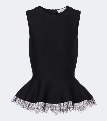 McQueen Lace-trimmed peplum top - McQueen - Modalova