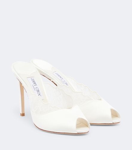 Mules Brigitte de satén con encaje - Jimmy Choo - Modalova