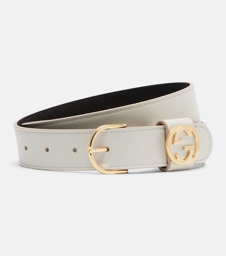 Cinturón de piel Interlocking G - Gucci - Modalova
