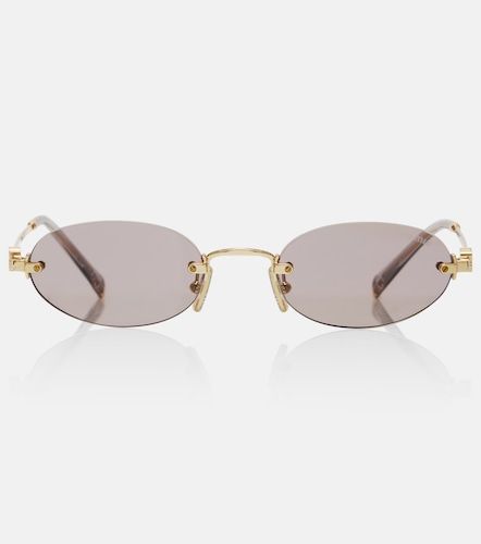 Gafas de sol ovaladas con logo - Miu Miu - Modalova
