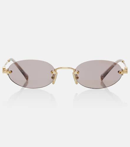 Miu Miu Logo oval sunglasses - Miu Miu - Modalova
