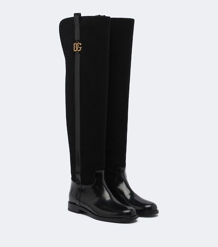 Botas mosqueteras DG de ante con piel - Dolce&Gabbana - Modalova